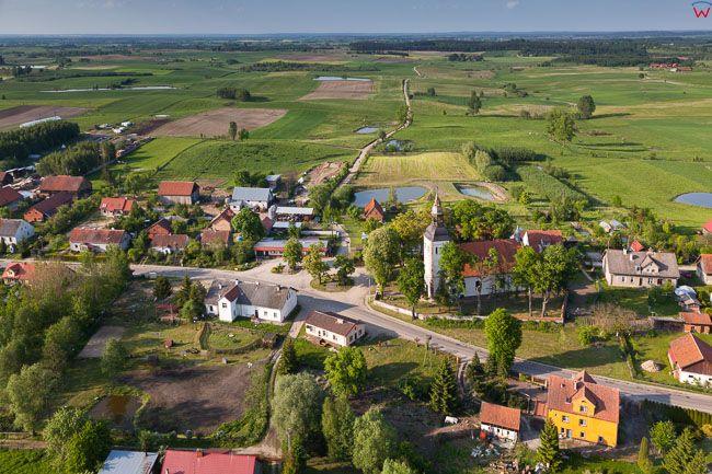 Wilczkowo, panorama wsi, EU, PL, Warm-Maz. Lotnicze
